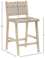 Entwine - Vegan Leather Upholstered Counter Stool - Painted Natural