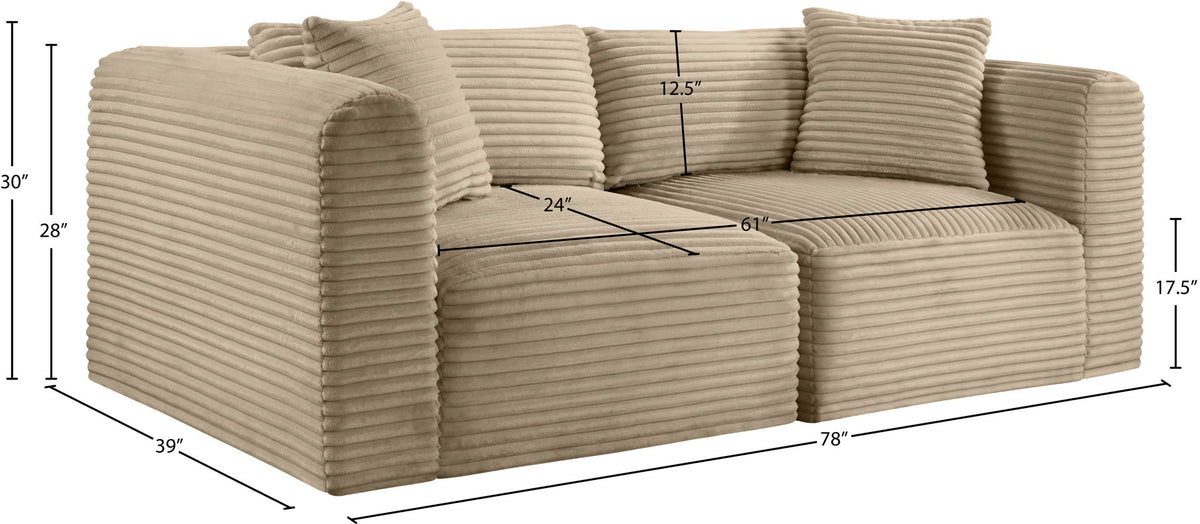 Shaggy - Fabric 2 Seat Modular Sofa