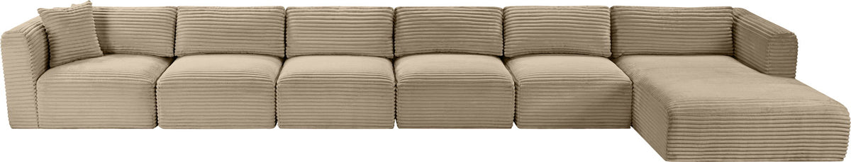 Shaggy - Fabric 6 Piece Modular Sectional With Chaise