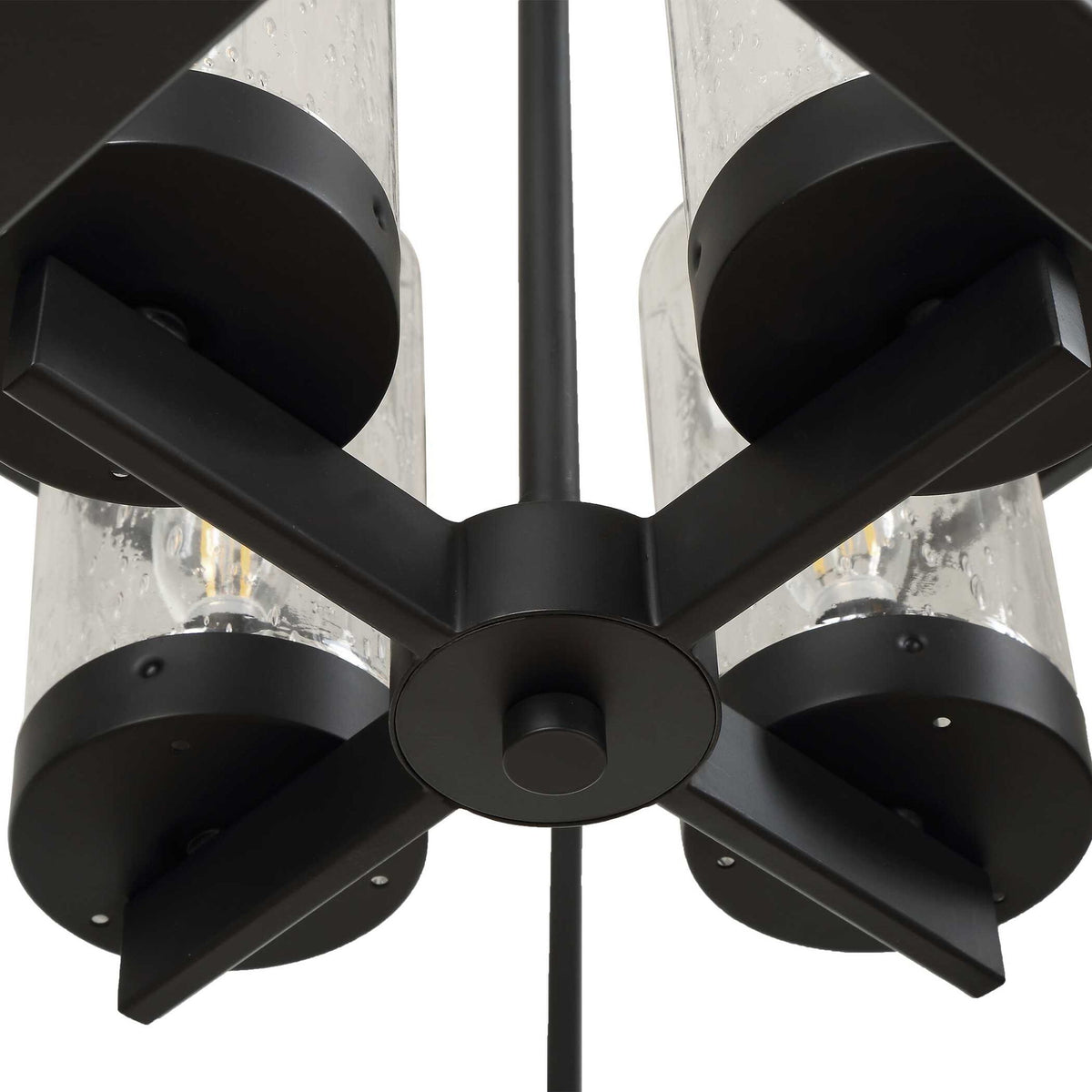 Evanston - 4 Light Indoor-Outdoor Pendant - Black