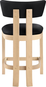 Lavrin - Vegan Leather Counter Stool (Set of 2) - Natural Base