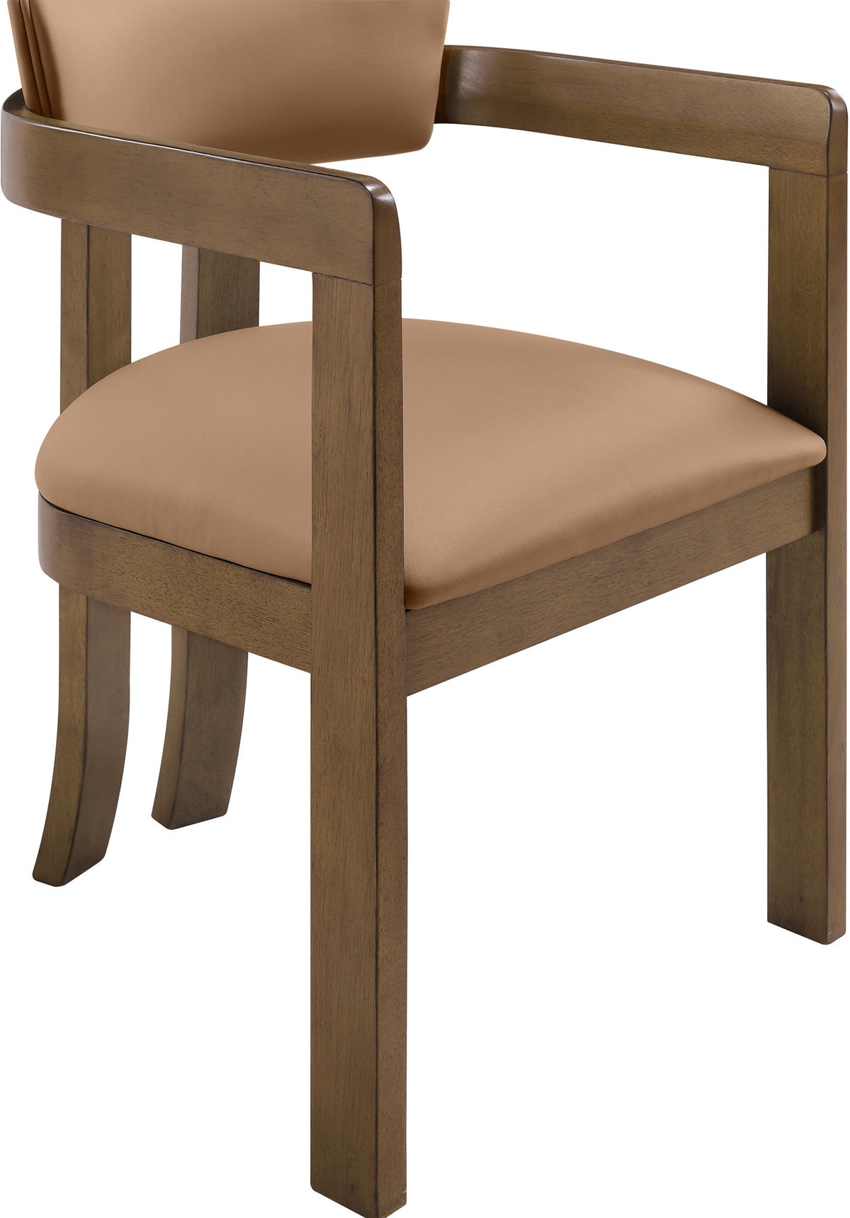 Lavrin - Vegan Leather Upholstered Dining Arm Chair (Set of 2) - Walnut Base