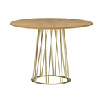 Santorini - Mid-Century Round Wood 48" Pedestal Base Dining Table Seats Up To 4 - Light Cashew / Natural