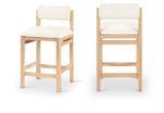 Roundhill - Faux Leather Counter Stool - Natural Frame