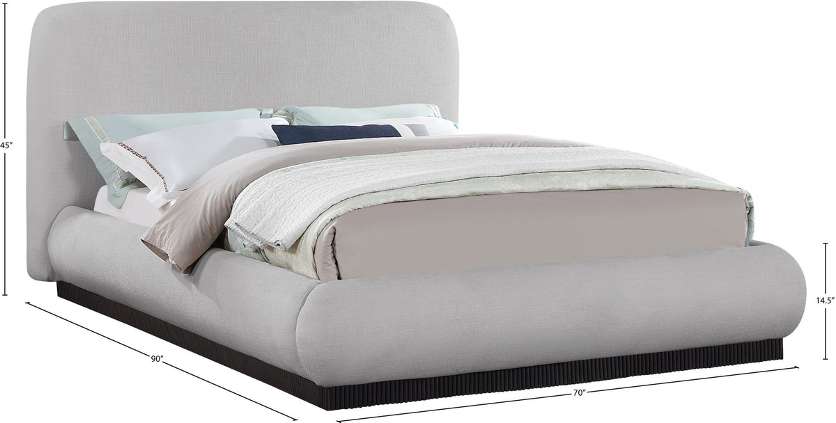 Rigby - Linen Bed With Black Base