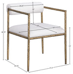 Axis - Linen Textured Cream Fabric Upholstered Dining Chair (Set of 2)