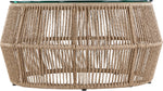 Coastline - Tempered Glass Top And Wicker Outdoor Patio Coffee Table - Natural | Natural