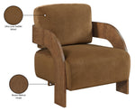 Cedra - Velvet Performance Fabric Upholstered Accent Chair - Brown Frame