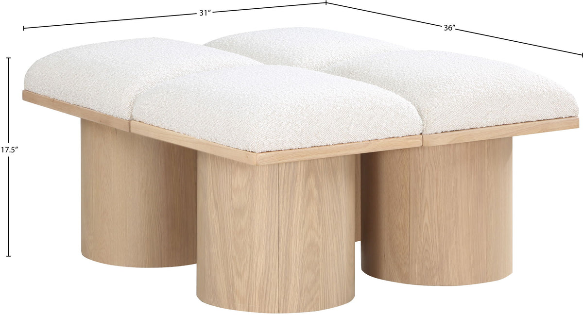Pavilion - 4 Piece Modular Bench With Natural Base