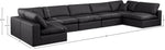 Comfy - 7 Piece Faux Leather Modular Armless Sectional