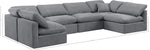 Indulge - Velvet 6 Piece Modular U-Shaped Sectional