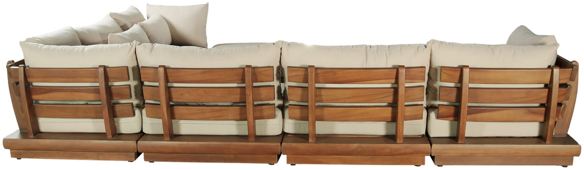 Mirella - 7 Piece Water Resistant Fabric Upholstered Outdoor Patio Modular Sectional