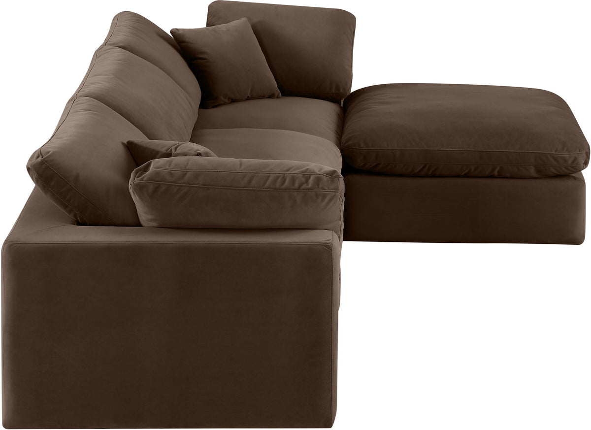 Comfy - 4 Piece Velvet Modular Sectional With Chaise