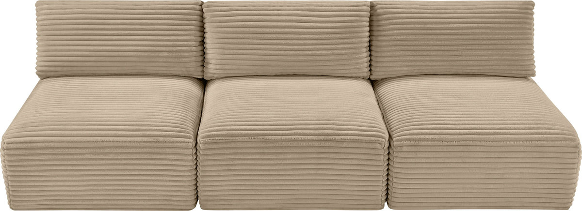 Shaggy - Fabric 3 Seat Modular Armless Sofa