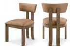 Lavrin - Vegan Leather Upholstered Dining Side Chair (Set of 2) - Walnut Base