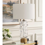 Aura - Clear Glass Table Lamp - White