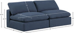 Comfy - Linen Modular Armless Sofa 2 Seats