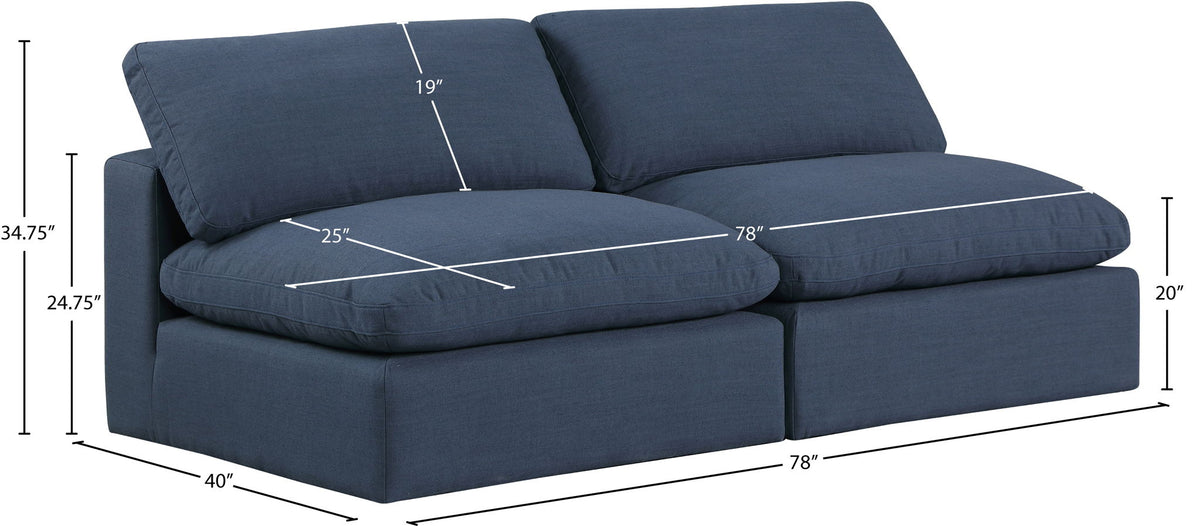 Comfy - Linen Modular Armless Sofa 2 Seats