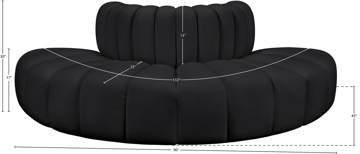 Arc - Faux Leather 4 Piece Modular Sofa