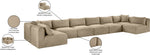 Shaggy - Fabric 8 Piece Modular U-Shaped Armless Sectional