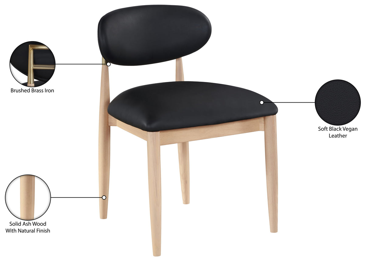Riccio - Faux Leather Dining Side Chair (Set of 2) - Natural Frame