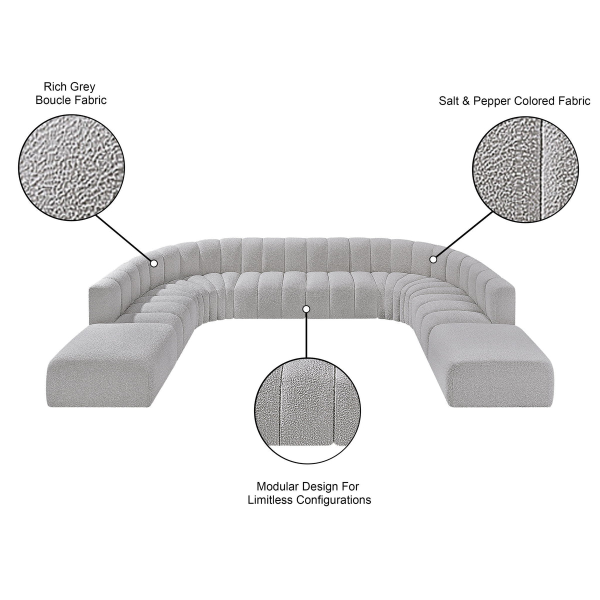 Arc - Boucle Fabric Modular Sectional