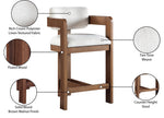 Sacha - Linen Stool With Brown Base