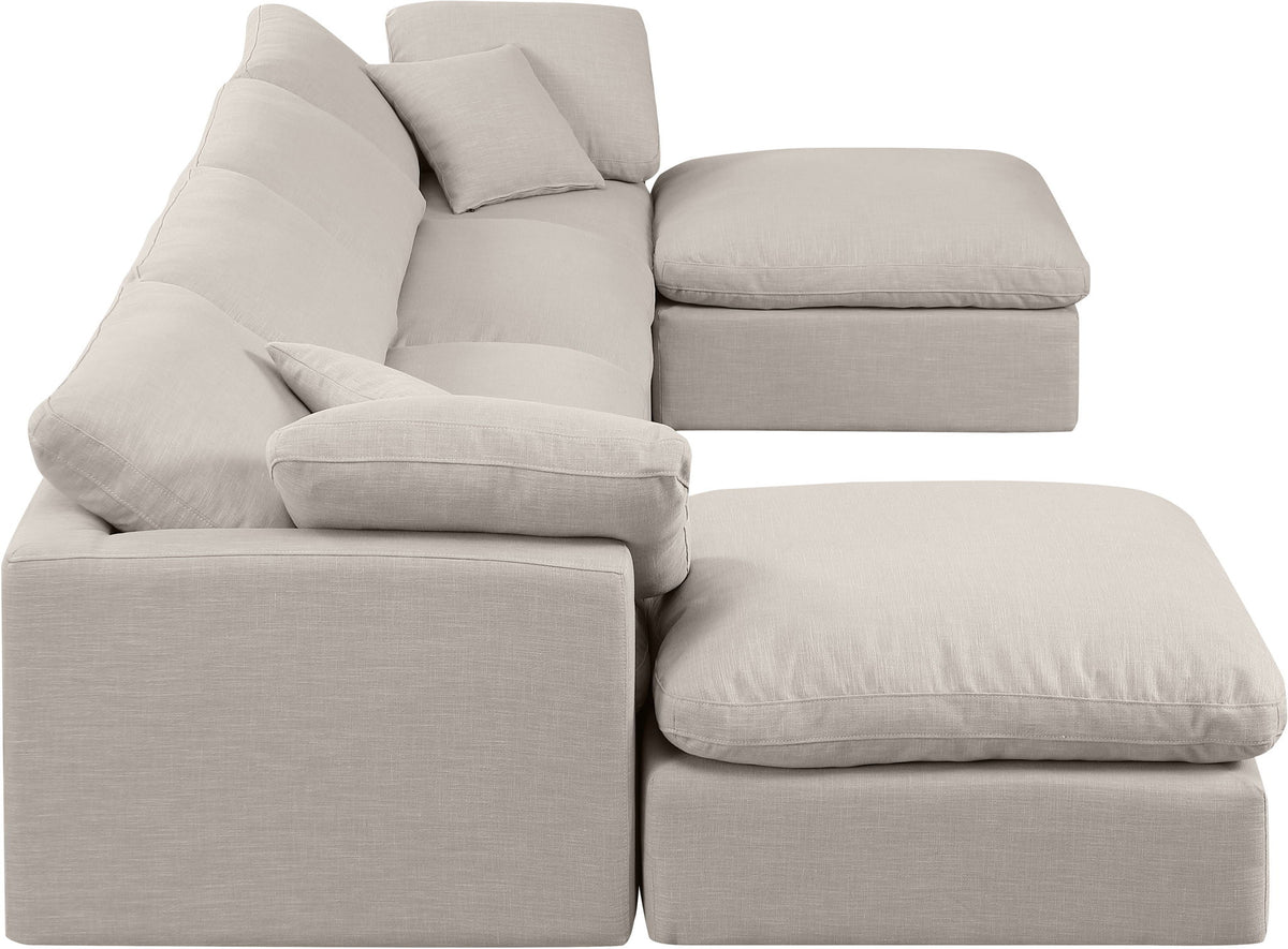 Indulge - Linen 6 Piece Modular Double Chaise Sectional