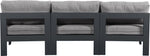 Nizuc - Outdoor Patio 3 Seat Armless Modular Sofa With Gray Frame