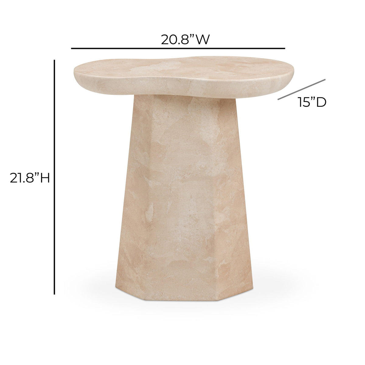 Zaya - Faux Marble Side Table - Rose