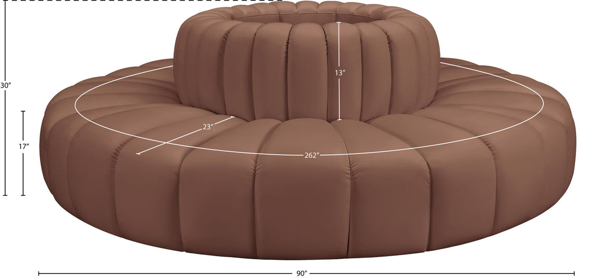 Arc - Faux Leather 8 Piece Round Modular Sofa