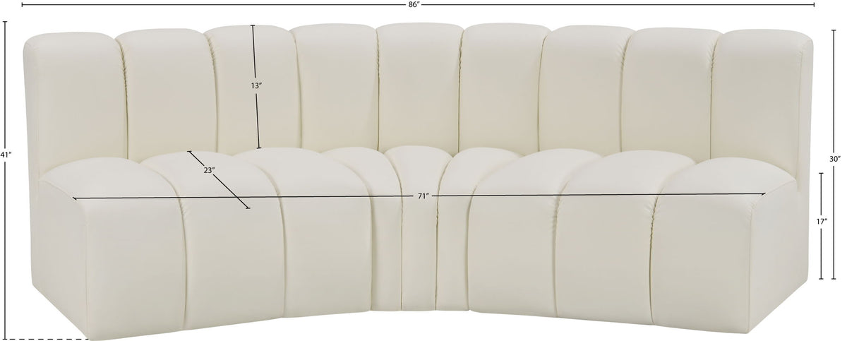 Arc - Faux Leather 3 Piece Modular Corner Sofa