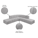 Arc - Boucle Fabric 6 Piece Corner Modular Sofa