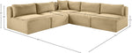 Shaggy - 5 Piece Modular Corner Armless Sectional