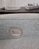 Biscoe - Power Reclining Loveseat With Console /Adj Headrest - Pewter