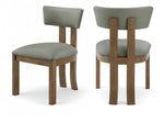 Lavrin - Vegan Leather Upholstered Dining Side Chair (Set of 2) - Walnut Base
