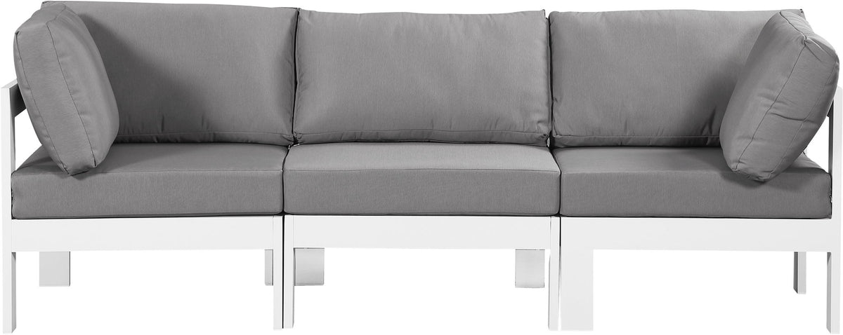 Nizuc - Outdoor Patio 3 Seat Modular Sofa With White Frame