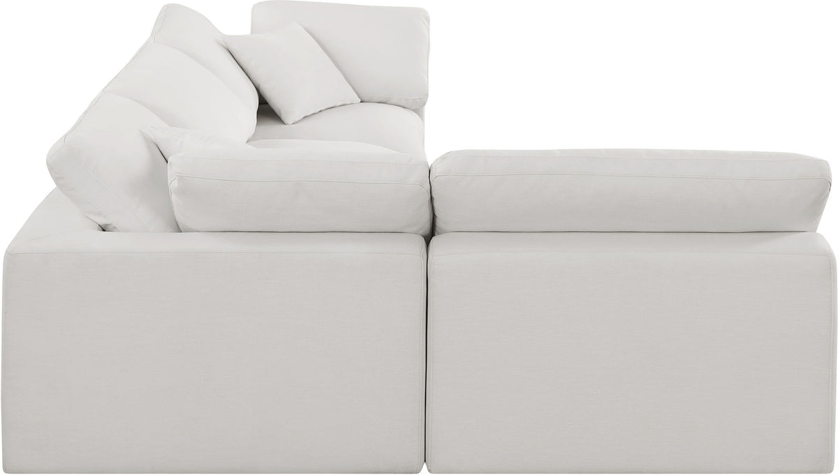 Comfy - 4 Piece Linen Fabric Modular Armless Sectional