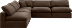 Comfy - 5 Piece Velvet Modular Corner Armless Sectional