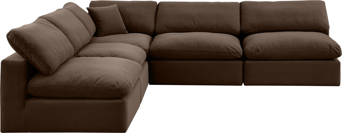 Comfy - 5 Piece Velvet Modular Corner Armless Sectional