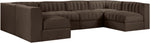 Rummi - Armless Velvet Performance Fabric Upholstered 6 Piece Modular Sectional