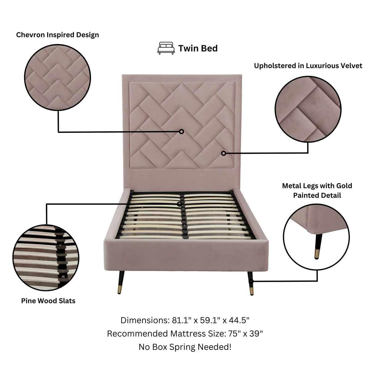 Manhattan Crosby - Upholstered Platform Bed