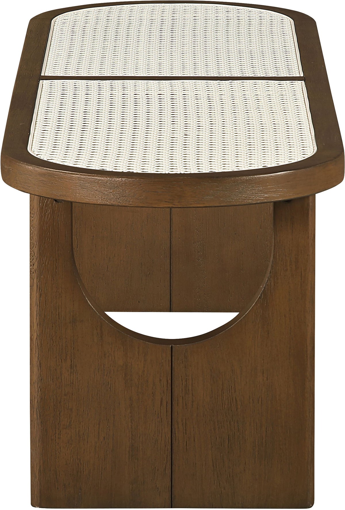 Canovia - Solid Wood And Faux Cane Bench