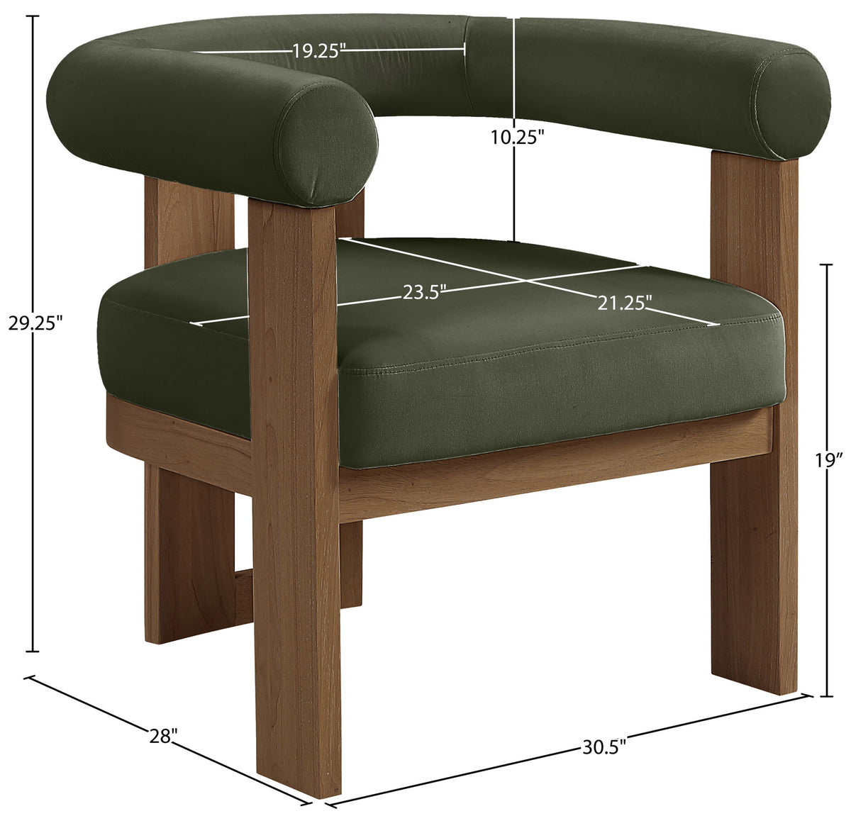 Arienzo - Performance Fabric Upholstered Accent Chair - Walnut Base