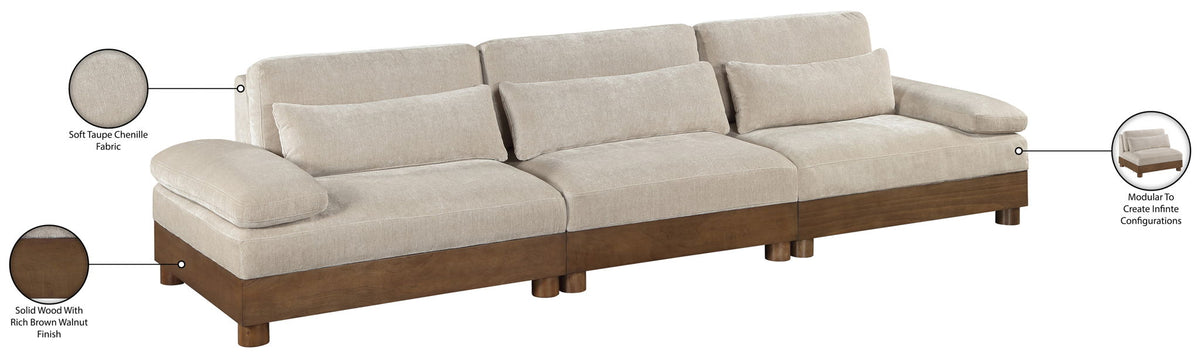 Turin - Chenille Fabric Upholstered Modular Sectional - Taupe
