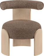 Calder - Linen Textured Fabric Upholstered Accent Chair - Painted Natural Base
