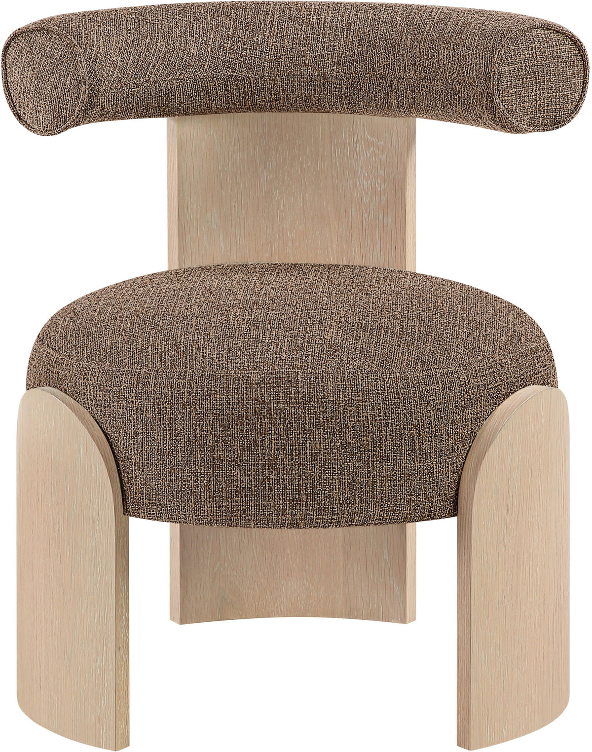 Calder - Linen Textured Fabric Upholstered Accent Chair - Painted Natural Base