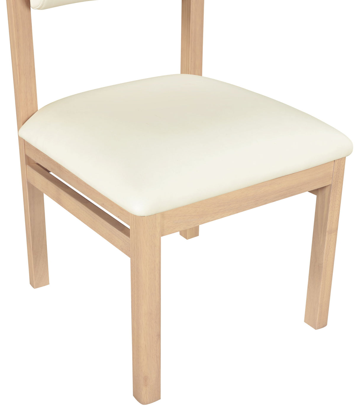 Roundhill - Faux Leather Dining Chair (Set of 2) - Natural Frame