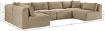 Shaggy - Fabric 6 Piece Modular U-Shaped Armless Sectional