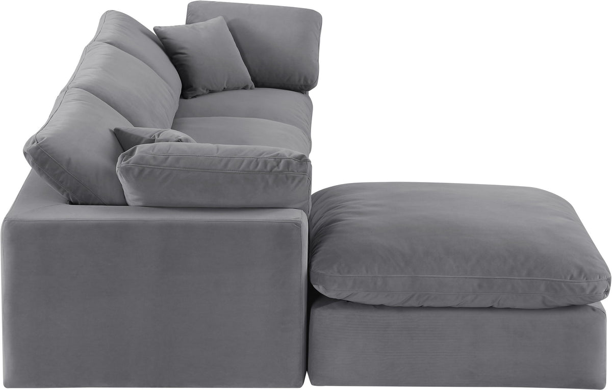Comfy - 4 Piece Velvet Modular Sectional With Chaise